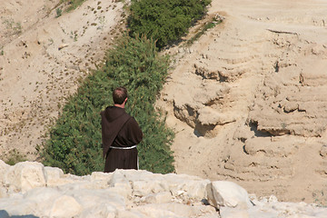 Image showing Monk in Judea desert, Israel