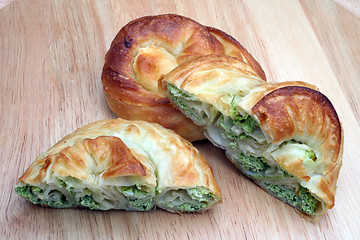 Image showing Burek (pie with meat or spinach) is traditional Balkanian meal