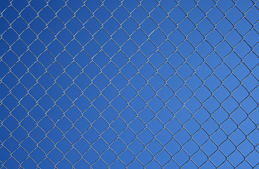 Image showing Chain link fence against the blue sky