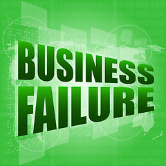 Image showing business failure on digital touch screen