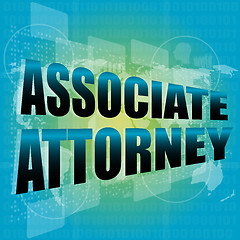 Image showing associate attorney words on digital screen