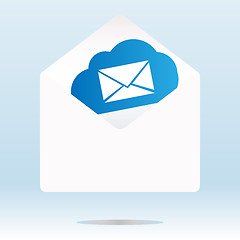 Image showing mail on blue cloud, mail envelope