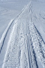 Image showing Skidoo track in the snow