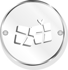 Image showing Metallic icon with gift boxes set