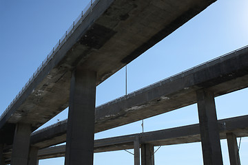 Image showing Side view of highway viaducts