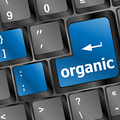 Image showing organic word on computer keyboard pc key