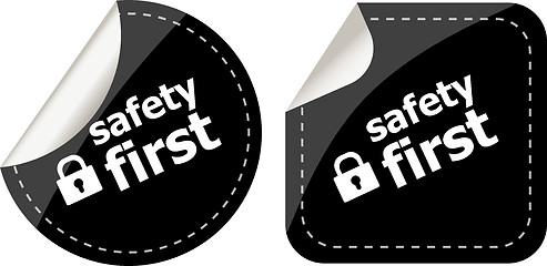 Image showing Secure Lock Sign Label, safety first