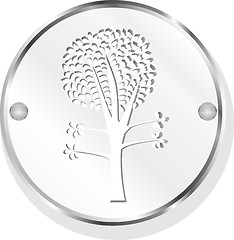 Image showing tree on the metal icon button