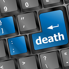 Image showing death button on computer keyboard pc key