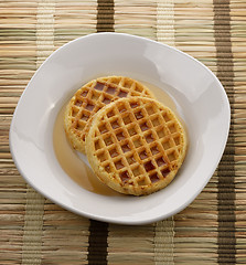 Image showing Waffles With  Maple Syrup 