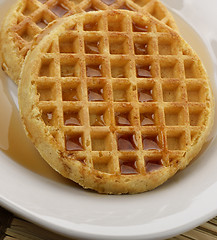 Image showing Waffles With  Maple Syrup