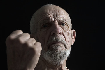 Image showing senior with fist 2