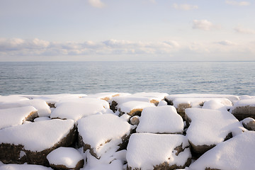 Image showing Winter shore of lake Ontario