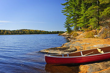 Image showing Canoe on shore