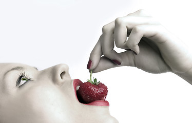 Image showing eating strawberry 2