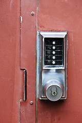 Image showing Security lock on metal door