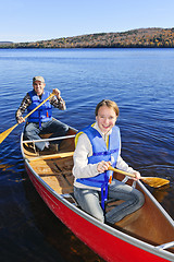 Image showing Family canoe trip