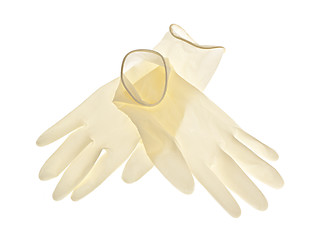 Image showing Latex gloves on white background