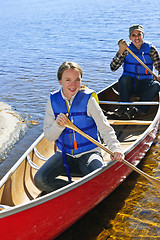 Image showing Family canoe trip