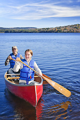 Image showing Family canoe trip