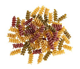 Image showing Raw kamut pasta on white