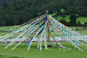 Image showing Buddhist prayer flags 