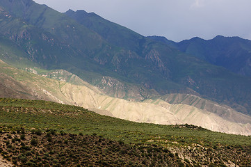 Image showing Landscape of mountains in Tibet