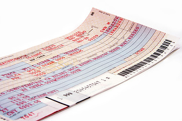 Image showing Close Up on Airline Ticket