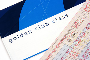 Image showing Close Up on Airline Ticket