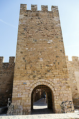 Image showing Walls of the fortified  Montblanc, Catalonia.