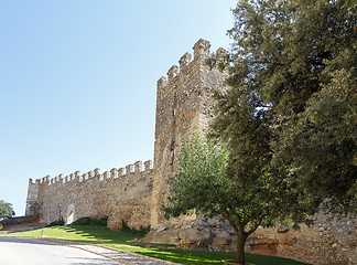 Image showing Walls of the fortified  Montblanc, Catalonia.