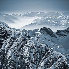 Image showing Snowy Mountains in the Swiss Alps