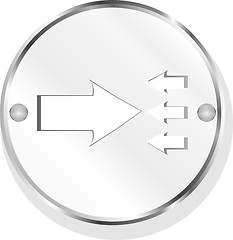 Image showing Button with metal (chrome) texture and arrow sign