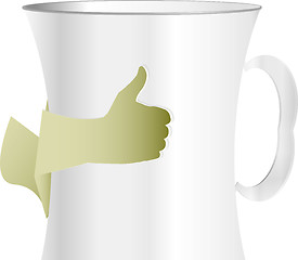 Image showing Hand hold paper cup with coffee
