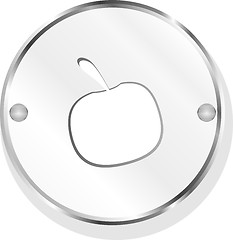 Image showing Apple Icon on Metal Internet Button Original Illustration