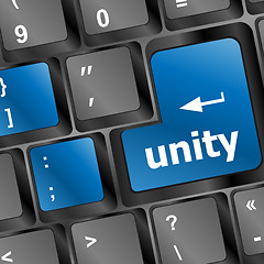 Image showing unity word on computer keyboard pc key