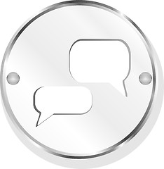 Image showing speech cloud on metal icon button