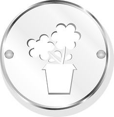 Image showing Flower web metal buttons for website or app