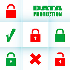 Image showing Security concept: Lock set on digital screen, data protection