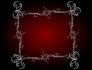 Image showing Seamless background floral ornament red