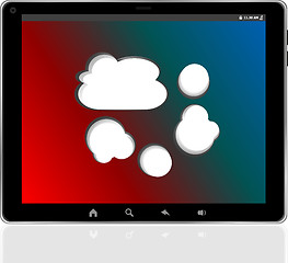 Image showing Cloud-computing connection on the digital tablet pc