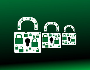 Image showing protect green padlock web icon on background