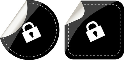 Image showing stickers set with padlock, security concept