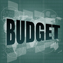 Image showing Pixeled word budget on digital screen 3d