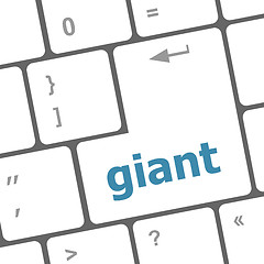 Image showing giant button on computer pc keyboard key