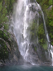 Image showing Milford Sound waterfall