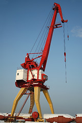 Image showing Crane in river port