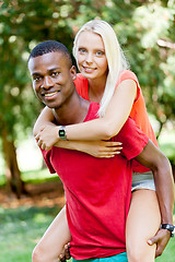 Image showing young couple in love summertime fun happiness romance 