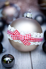 Image showing festive glitter christmas decoration bauble seasonal