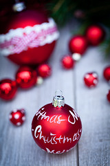 Image showing festive glitter christmas decoration bauble seasonal